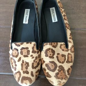 Steve Madden Mohair Leopard Mules